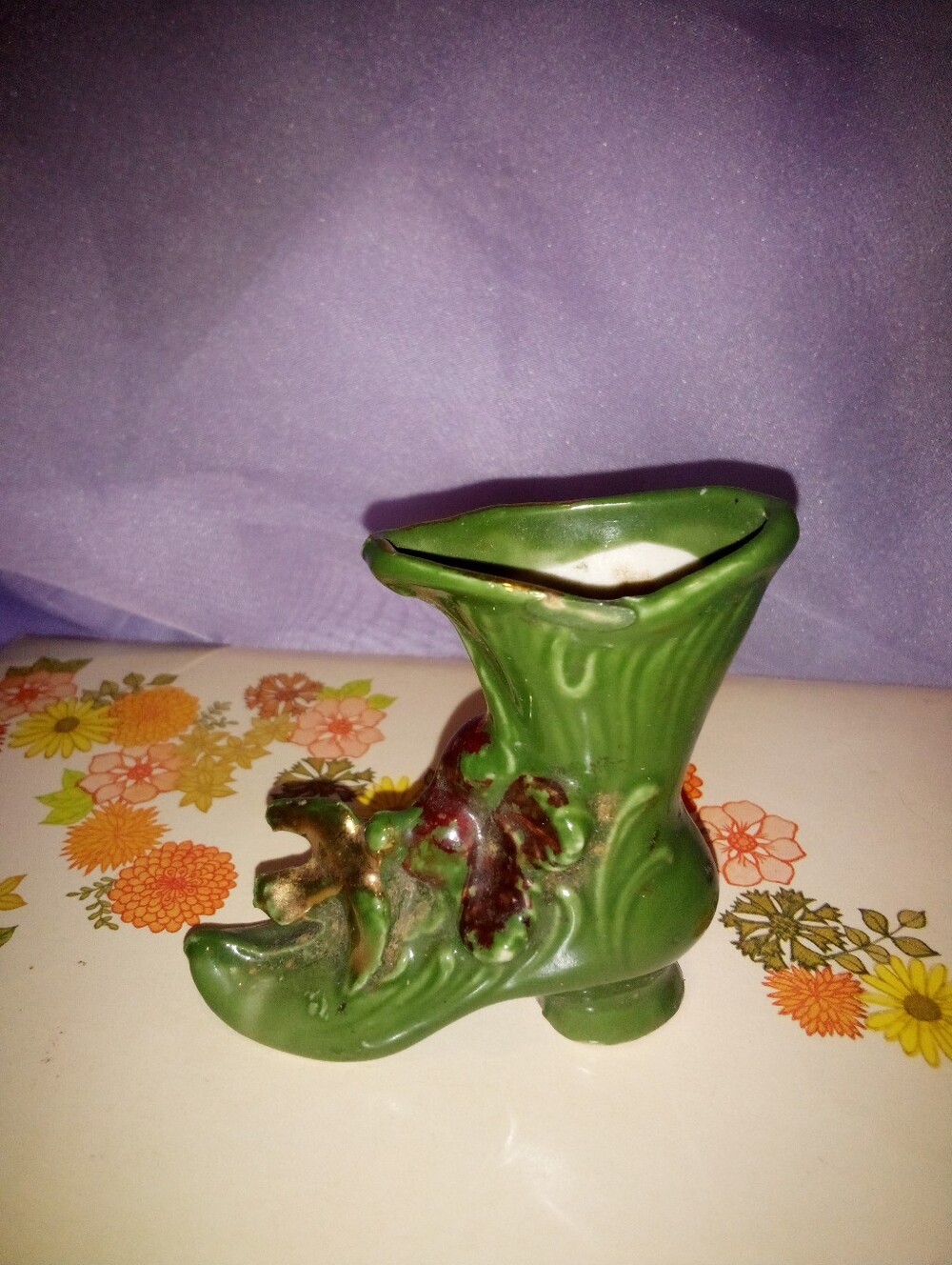 Vintage Victorian Boot Vase